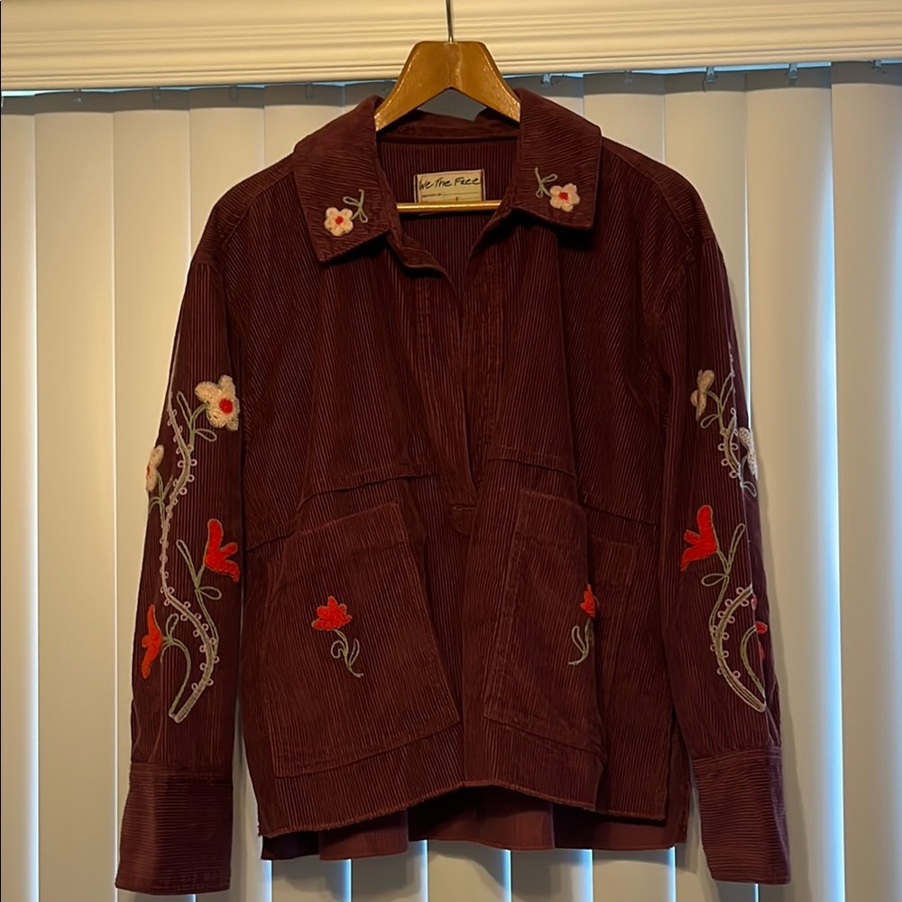 Embroidered Burgundy Jacket